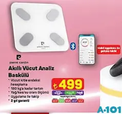 PİERRE CARDİN AKILLI VÜCUT ANALİZ BASKÜLÜ